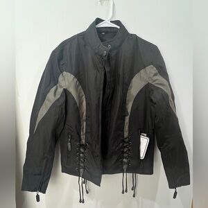 Black and Gray Motorcycle Jacket